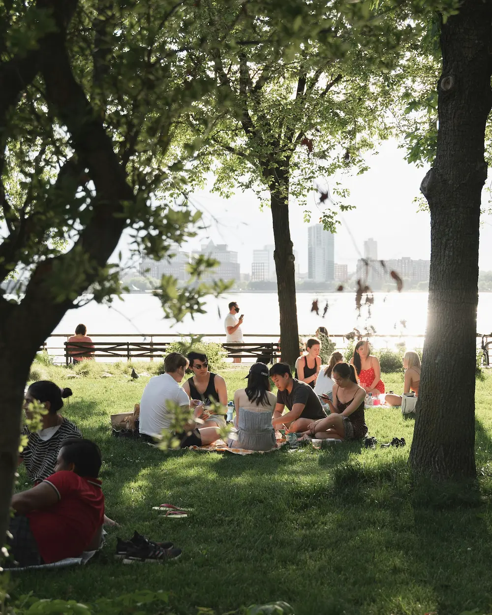 people in hudson river park