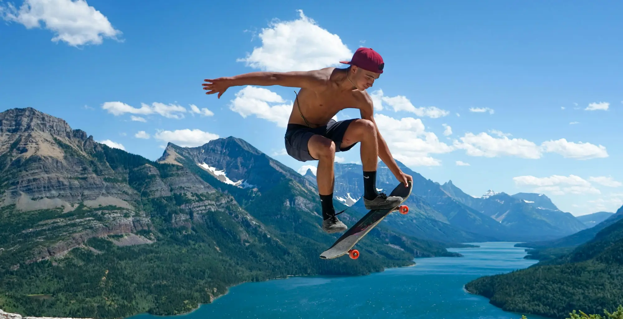 skateboarder doing a jump in the air