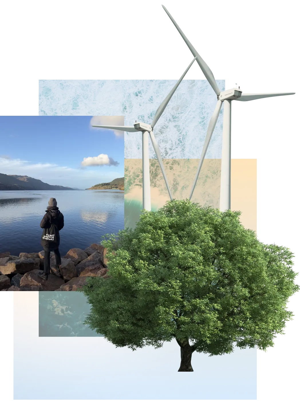 nature and wind energy collage