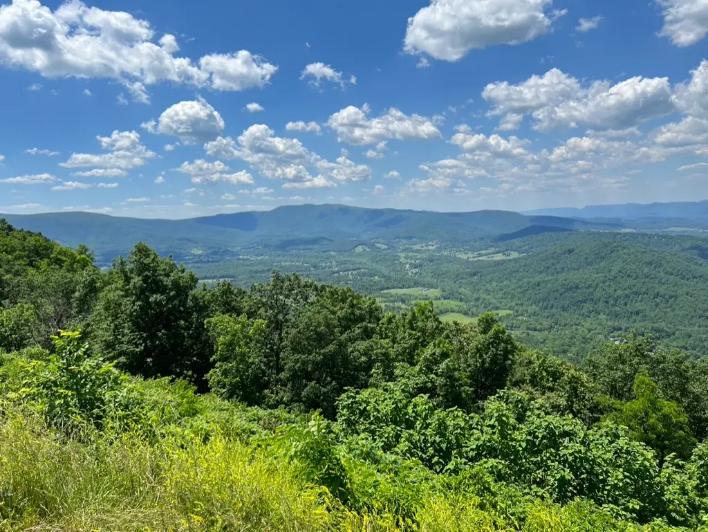 landscape view over Virginia forests