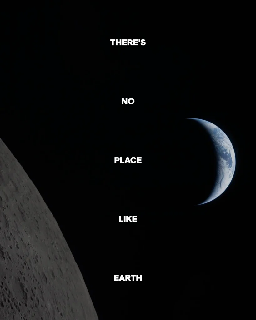 crescent earth nasa photo with Gen E phrase overlaid